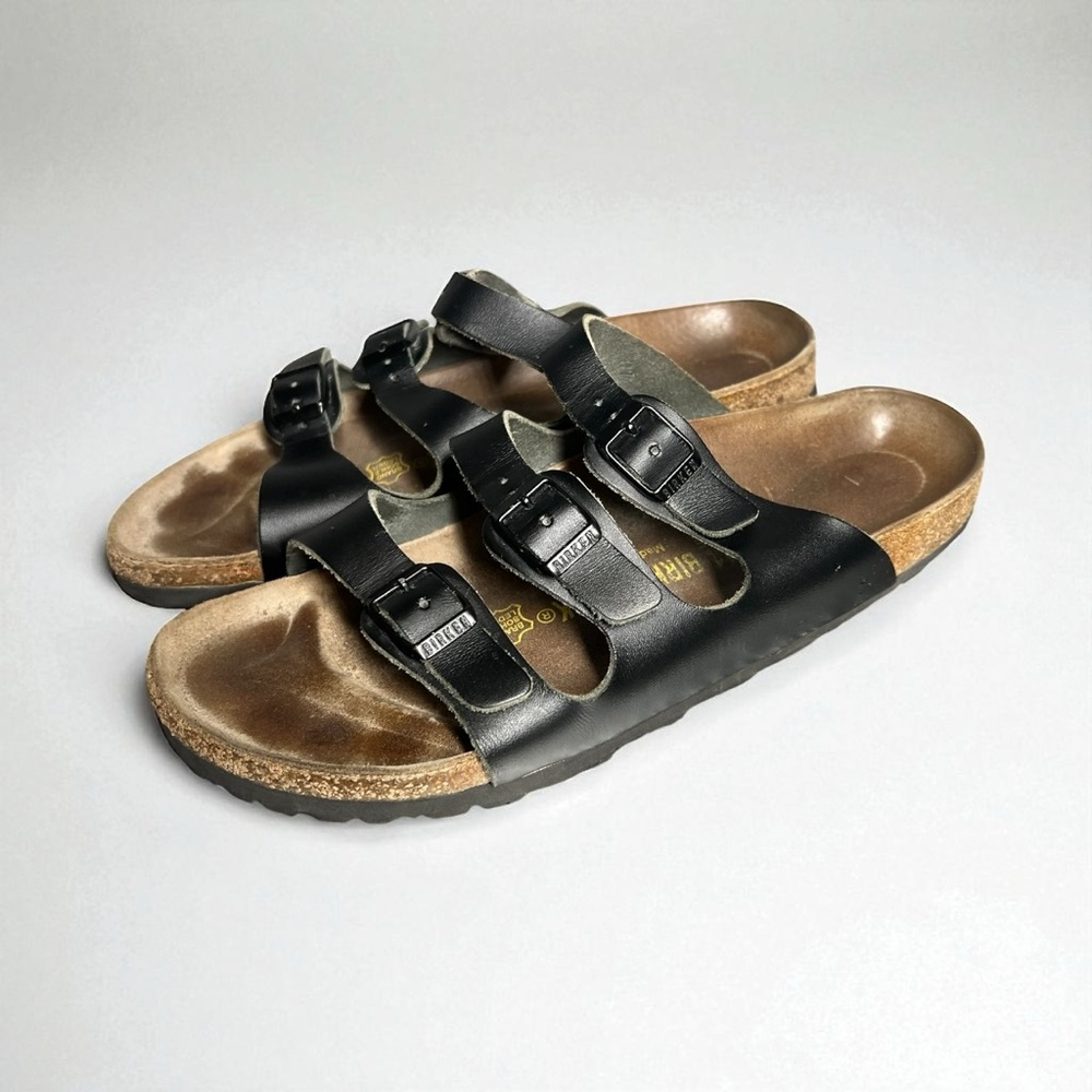 Birkenstock Florida Triple Strap Sandals – Black Leather, EU 41